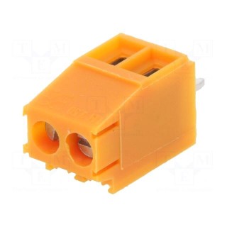 PCB terminal block | angled 90° | 3.5mm | ways: 2 | on PCBs | 1.5mm2