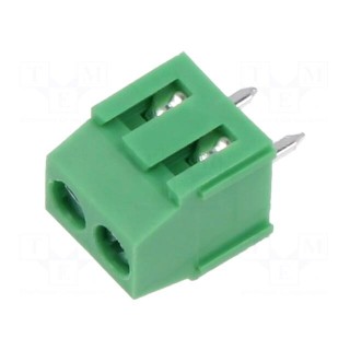 PCB terminal block | angled 90° | 3.5mm | ways: 2 | on PCBs | 1mm2 | 10A