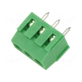 PCB terminal block | angled 90° | 3.5mm | ways: 3 | on PCBs | 1mm2 | 10A
