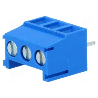 PCB terminal block | angled 90° | 3.5mm | ways: 3 | on PCBs | 1mm2 | 12A