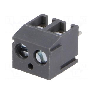 PCB terminal block | angled 90° | 3.81mm | ways: 2 | on PCBs | 0.5mm2