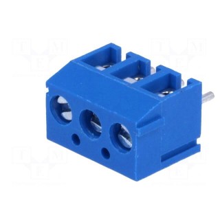PCB terminal block | angled 90° | 3.81mm | ways: 3 | on PCBs | 0.5mm2