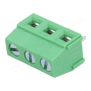 PCB terminal block | angled 90° | 5.08mm | ways: 3 | on PCBs | 1.5mm2