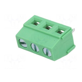 PCB terminal block | angled 90° | 5.08mm | ways: 3 | on PCBs | 1.5mm2