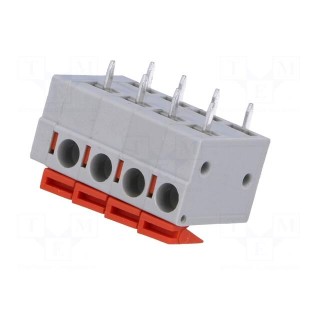 PCB terminal block | angled 90° | 5.08mm | ways: 4 | on PCBs | 0.5mm2