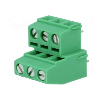 PCB terminal block | angled 90° | 5.08mm | ways: 6 | on PCBs | terminal