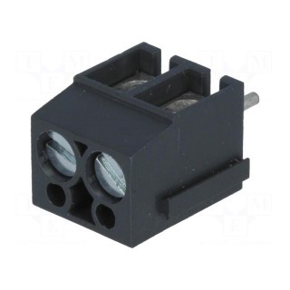 PCB terminal block | angled 90° | 5mm | ways: 2 | on PCBs | 0.5÷2.5mm2