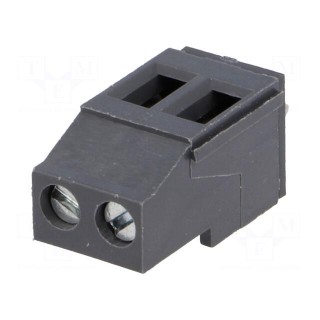 PCB terminal block | angled 90° | 5mm | ways: 2 | on PCBs | 0.5÷4mm2