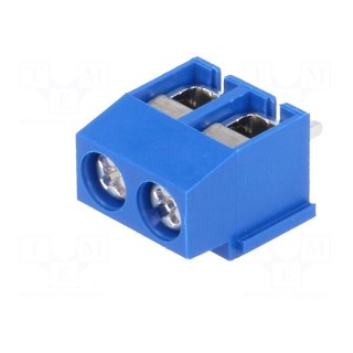 PCB terminal block | angled 90° | 5mm | ways: 2 | on PCBs | 1.5mm2 | 8A