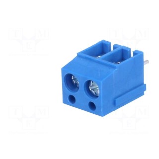 PCB terminal block | angled 90° | 5mm | ways: 2 | on PCBs | 2.5mm2 | 16A