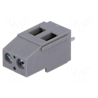 PCB terminal block | angled 90° | 5mm | ways: 2 | on PCBs | 2.5mm2 | 20A
