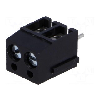 PCB terminal block | angled 90° | 5mm | ways: 2 | on PCBs | 2.5mm2 | 24A