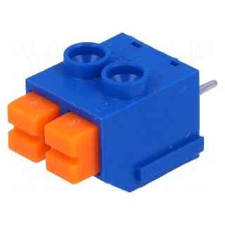 PCB terminal block | angled 90° | 5mm | ways: 2 | on PCBs | 22AWG÷16AWG