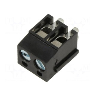 PCB terminal block | angled 90° | 5mm | ways: 2 | on PCBs | terminal