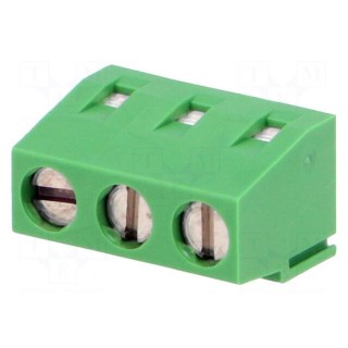 PCB terminal block | angled 90° | 5mm | ways: 3 | on PCBs | 0.03÷1.5mm2