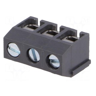PCB terminal block | angled 90° | 5mm | ways: 3 | on PCBs | 1.5mm2 | 15A