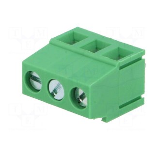 PCB terminal block | angled 90° | 5mm | ways: 3 | on PCBs | 2.5mm2 | 15A