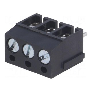 PCB terminal block | angled 90° | 5mm | ways: 3 | on PCBs | 2.5mm2 | 24A