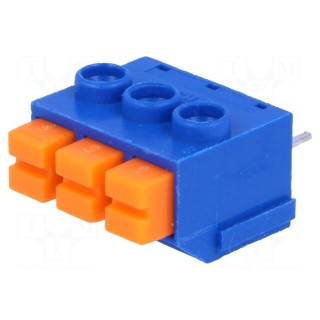 PCB terminal block | angled 90° | 5mm | ways: 3 | on PCBs | 22AWG÷16AWG