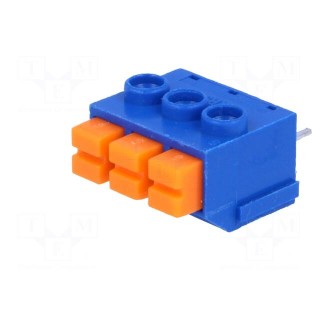 PCB terminal block | angled 90° | 5mm | ways: 3 | on PCBs | 22AWG÷16AWG