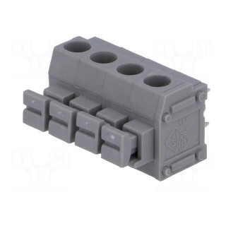 PCB terminal block | angled 90° | 5mm | ways: 4 | on PCBs | 1.5mm2 | 8A