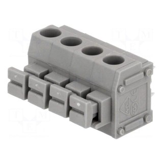 PCB terminal block | angled 90° | 5mm | ways: 4 | on PCBs | 1.5mm2 | 8A