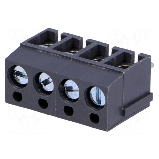 PCB terminal block | angled 90° | 5mm | ways: 4 | on PCBs | 2.5mm2 | 24A