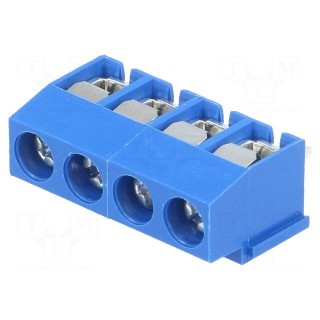 PCB terminal block | angled 90° | 5mm | ways: 4 | on PCBs | 2.5mm2 | 8A