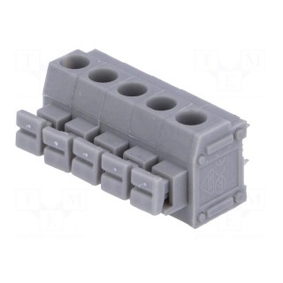 PCB terminal block | angled 90° | 5mm | ways: 5 | on PCBs | 1.5mm2 | 8A