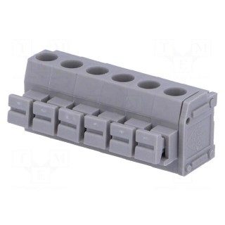 PCB terminal block | angled 90° | 5mm | ways: 6 | on PCBs | 1.5mm2 | 8A