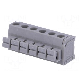 PCB terminal block | angled 90° | 5mm | ways: 6 | on PCBs | 1.5mm2 | 8A
