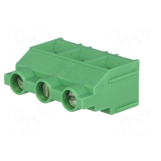 PCB terminal block | angled 90° | 9.5mm | ways: 3 | on PCBs | 4mm2 | 32A