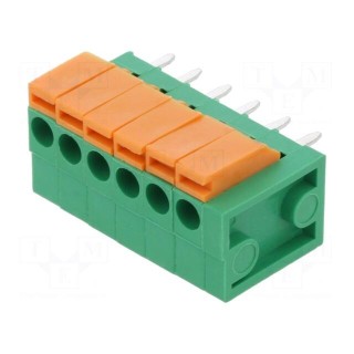 PCB terminal block | straight | 3.81mm | ways: 6 | on PCBs | terminal