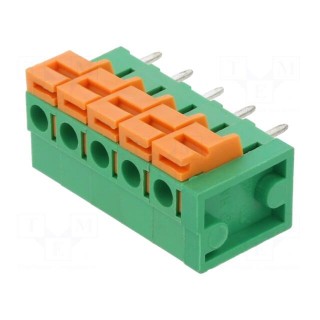 PCB terminal block | straight | 5.08mm | ways: 5 | on PCBs | terminal