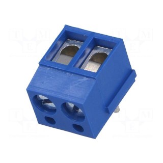 PCB terminal block | straight | 5mm | ways: 2 | on PCBs | 2.5mm2 | tinned