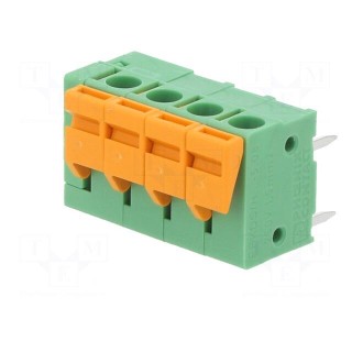 PCB terminal block | angled 90° | 5.08mm | ways: 4 | on PCBs | terminal