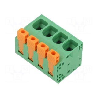 PCB terminal block | angled 90° | 10mm | ways: 4 | on PCBs | 18AWG÷4AWG