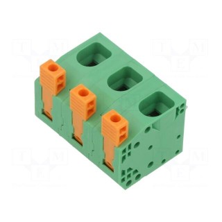 PCB terminal block | angled 90° | 15mm | ways: 3 | on PCBs | 18AWG÷4AWG