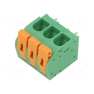 PCB terminal block | angled 90° | 7.5mm | ways: 3 | on PCBs | terminal