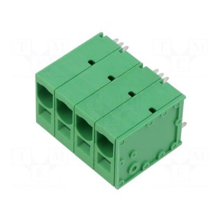 PCB terminal block | straight | 10mm | ways: 4 | on PCBs | 18AWG÷4AWG