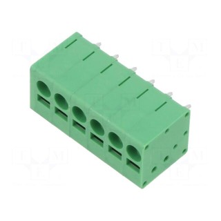 PCB terminal block | straight | 5mm | ways: 6 | on PCBs | 24AWG÷12AWG