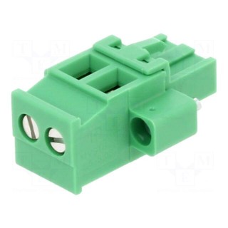 Pluggable terminal block | 5.08mm | ways: 2 | angled 90° | plug | green