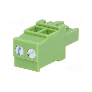 Pluggable terminal block | 5.08mm | ways: 2 | angled 90° | plug | green