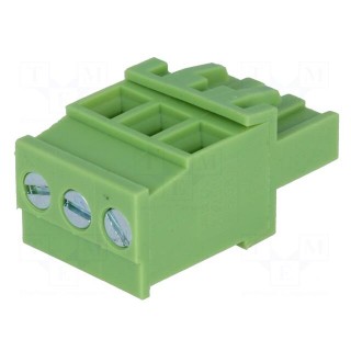 Pluggable terminal block | 5.08mm | ways: 3 | angled 90° | plug | green