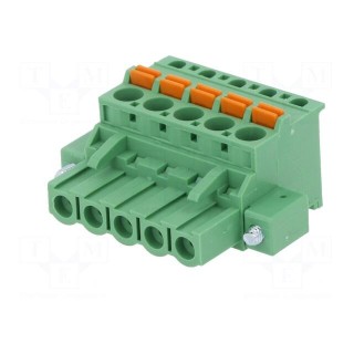Pluggable terminal block | 5.08mm | ways: 5 | angled 90° | plug | green