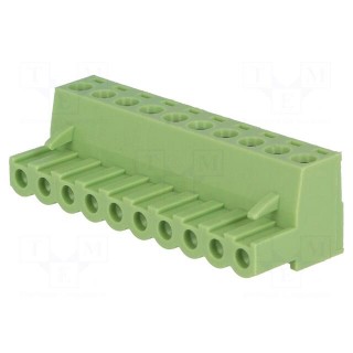 Pluggable terminal block | 5mm | ways: 10 | straight | plug | female