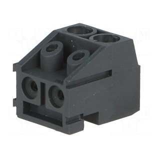 Pluggable terminal block | 5mm | ways: 2 | angled 90° | female | black