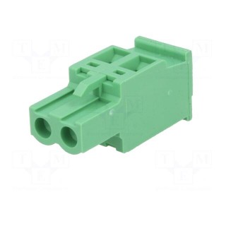 Pluggable terminal block | 5mm | ways: 2 | angled | plug | female | green