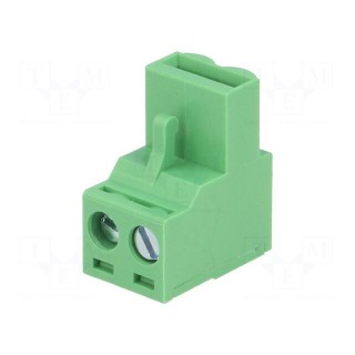 Pluggable terminal block | 5mm | ways: 2 | straight | plug | female