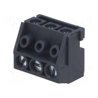 Pluggable terminal block | 5mm | ways: 3 | angled 90° | female | black